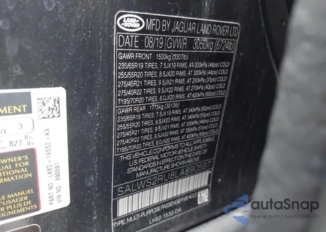 2020 Land Rover Range Rover Sport Hst Mhev from USA, damaged, VIN SALWS2RU8LA890597